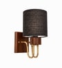 Wooden Gold Wall Lamp with Black Jute shade