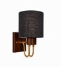 Wooden Gold Wall Lamp with Brown Jute shade