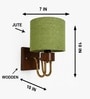 Wooden Gold Wall Lamp with Green shade