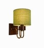 Wooden Gold Wall Lamp with Green shade