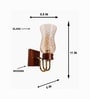 Wooden Gold Wall Lamp with Lavender Glass