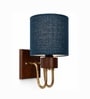 Wooden Gold Wall Lamp with Maroon Jute shade