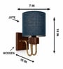Wooden Gold Wall Lamp with Maroon Jute shade