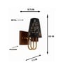 Wooden Gold Wall Lamp with Metal Etched Shade
