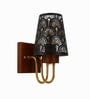 Wooden Gold Wall Lamp with Metal Etched Shade