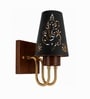 Wooden Gold Wall Lamp with Metal Etched Shade