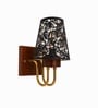 Wooden Gold Wall Lamp with Metal Etched Shade