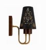 Wooden Gold Wall Lamp with Metal Etched Shade