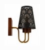 Wooden Gold Wall Lamp with Metal Etched Shade