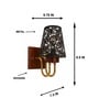 Wooden Gold Wall Lamp with Metal Etched Shade