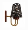 Wooden Gold Wall Lamp with Metal Etched Shade