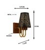 Wooden Gold Wall Lamp with Metal Etched Shade