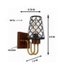 Wooden Gold Wall Lamp with Metal Etched Shade