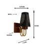 Wooden Gold Wall Lamp with Metal Etched Shade