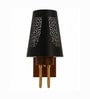 Wooden Gold Wall Lamp with Metal Etched Shade
