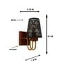 Wooden Gold Wall Lamp with Metal Etched Shade