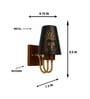 Wooden Gold Wall Lamp with Metal Etched Shade
