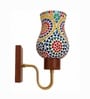 Wooden Gold Wall Lamp with Mosaic Glass