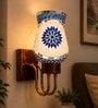 Wooden Gold Wall Lamp with Mosaic Glass