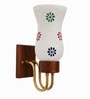 Wooden Gold Wall Lamp with Mosaic Glass