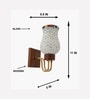 Wooden Gold Wall Lamp with Mosaic Glass