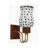 Wooden Gold Wall Lamp with Mosaic Glass