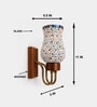 Wooden Gold Wall Lamp with Mosaic Glass