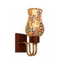 Wooden Gold Wall Lamp with Mosaic Glass
