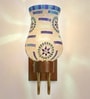 Wooden Gold Wall Lamp with Mosaic Glass