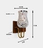 Wooden Gold Wall Lamp with Mosaic Glass