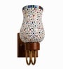 Wooden Gold Wall Lamp with Mosaic Glass