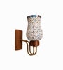 Wooden Gold Wall Lamp with Mosaic Glass