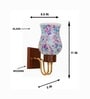 Wooden Gold Wall Lamp with Mosaic Glass