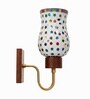 Wooden Gold Wall Lamp with Mosaic Glass