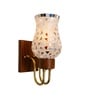 Wooden Gold Wall Lamp with Mosaic Glass