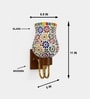 Wooden Gold Wall Lamp with Mosaic Glass