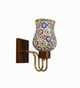 Wooden Gold Wall Lamp with Mosaic Glass