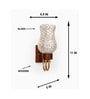 Wooden Gold Wall Lamp with Mosaic Glass