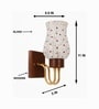 Wooden Gold Wall Lamp with Mosaic Glass