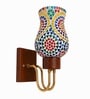 Wooden Gold Wall Lamp with Mosaic Glass