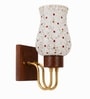 Wooden Gold Wall Lamp with Mosaic Glass