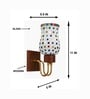 Wooden Gold Wall Lamp with Mosaic Glass