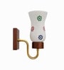 Wooden Gold Wall Lamp with Mosaic Glass