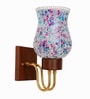 Wooden Gold Wall Lamp with Mosaic Glass