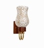 Wooden Gold Wall Lamp with Mosaic Glass