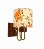Wooden Gold Wall Lamp with Multicolor cotton shade