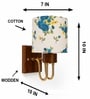 Wooden Gold Wall Lamp with Multicolor cotton shade