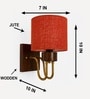Wooden Gold Wall Lamp with Orange  Jute shade