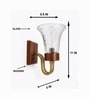 Wooden Gold Wall Lamp with Transparent Glass