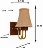 Wooden Gold Wall Lamp with Vintage Beige Jute  Shade